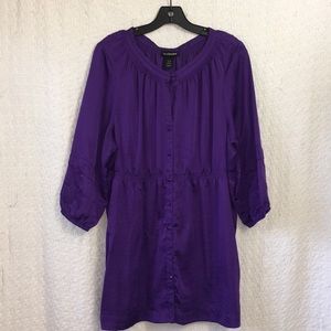 Lane Bryant Purple Empire Waist Blouse 14/16 GUC